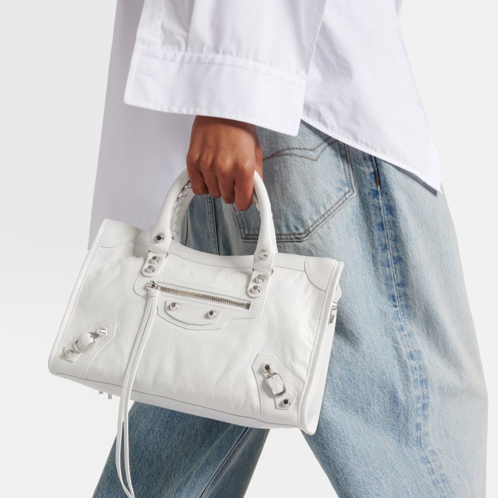 Balenciaga Le City Small Bag in Optic White 8114422AA9S9104 30cm