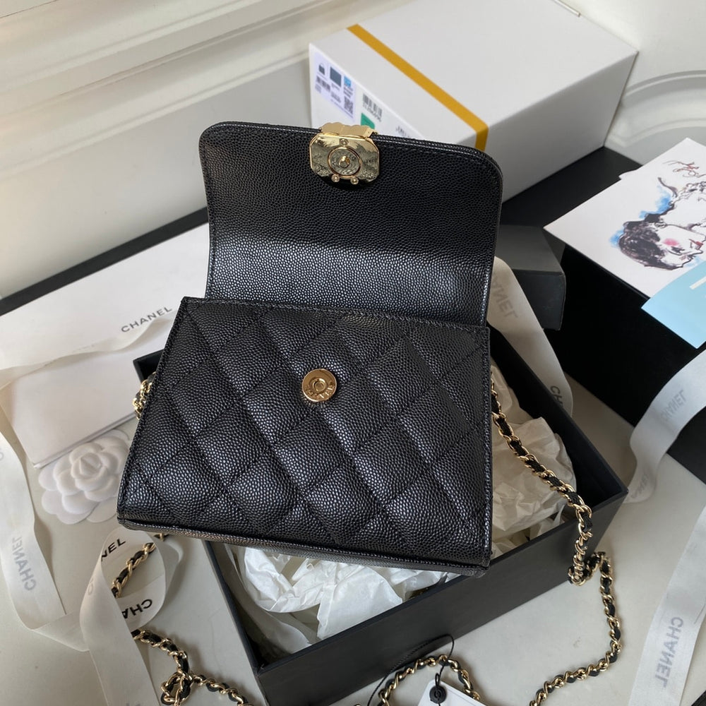 Chanel Clutch With Chain Black 15cm