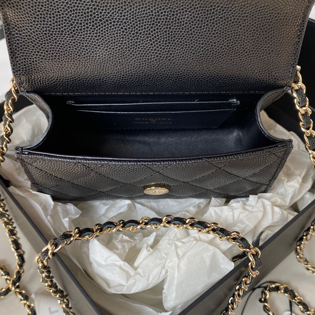 Chanel Clutch With Chain Black 15cm