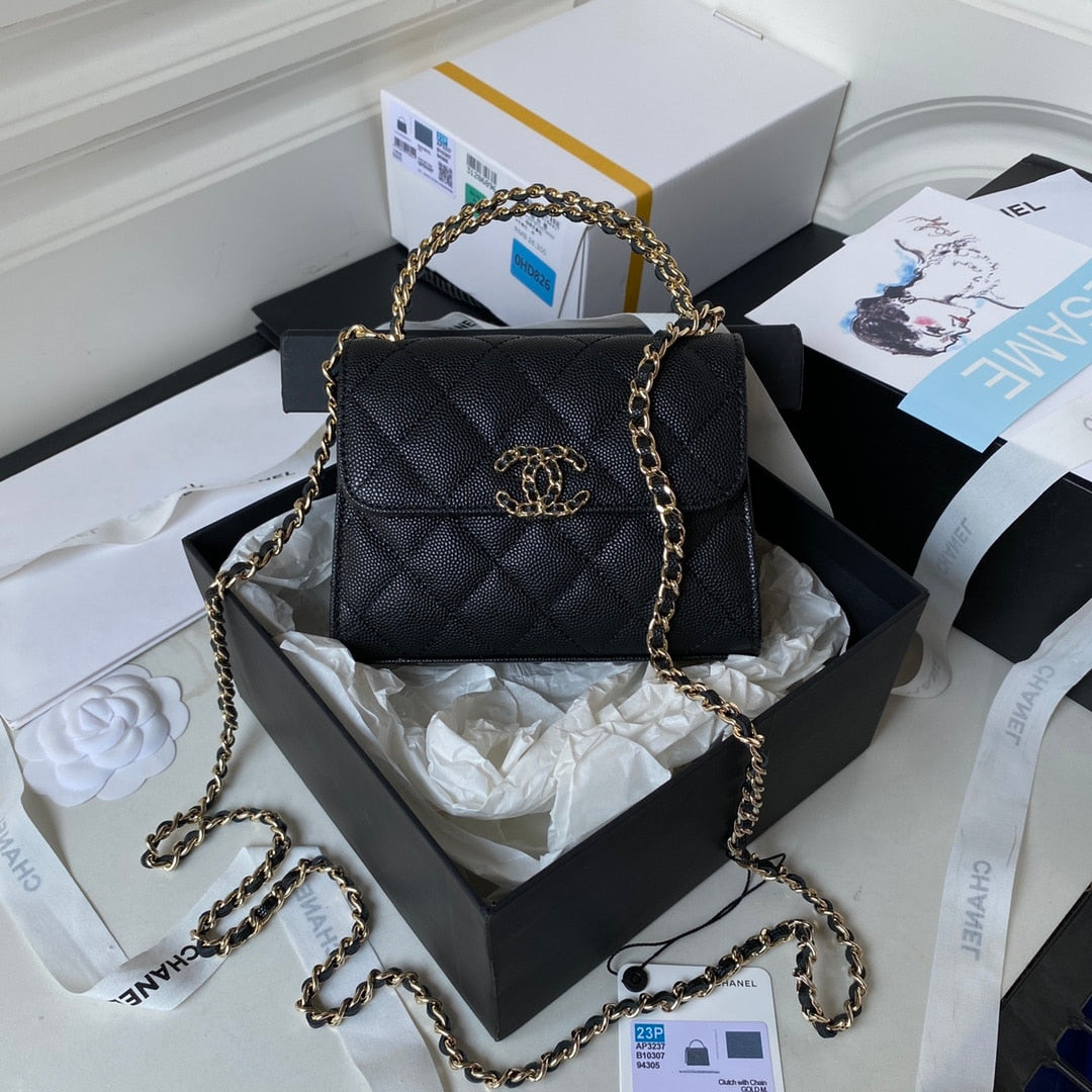 Chanel Clutch With Chain Black 15cm