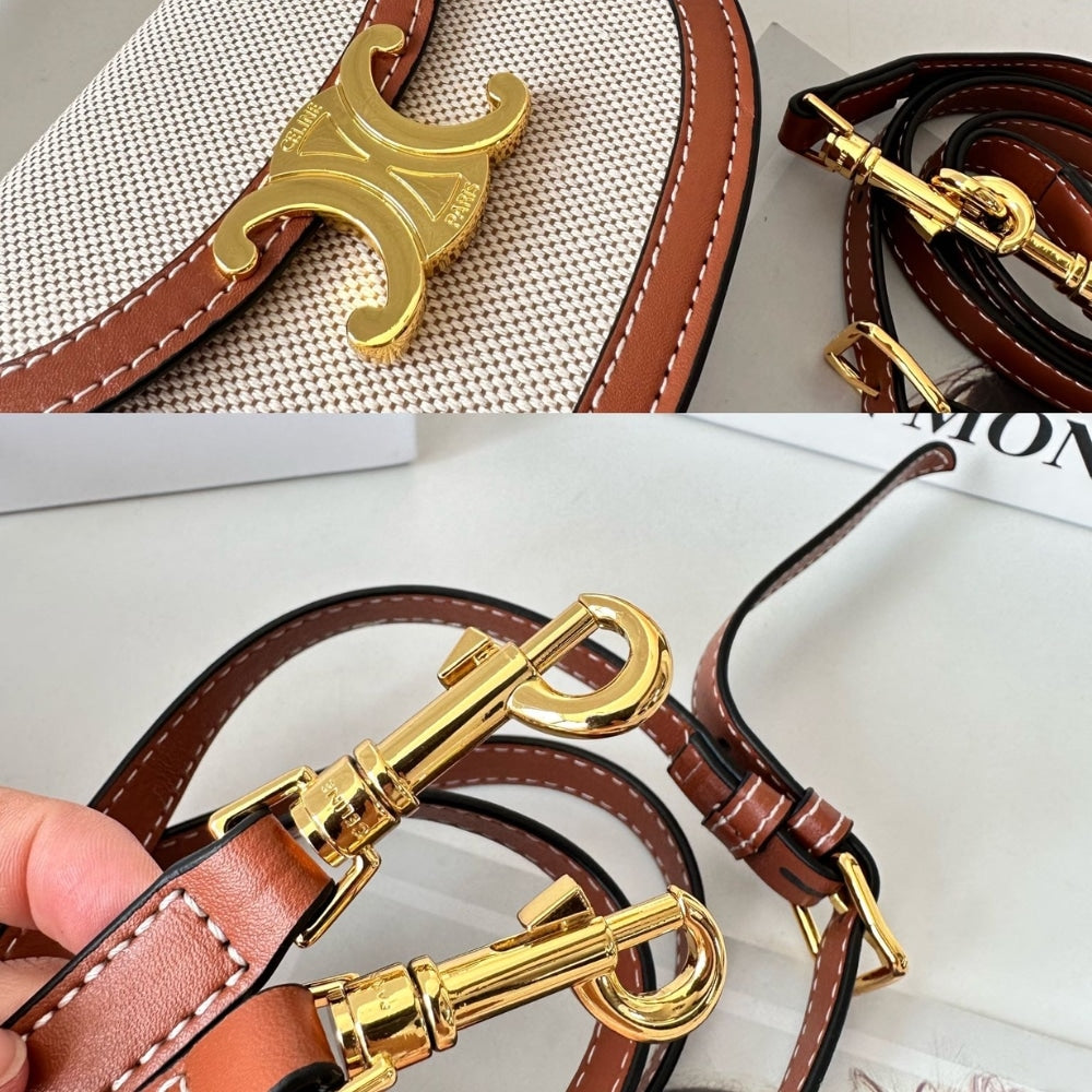 Celine Mini Besace Clea In Brown And Beige 16cm 10K502FA302NT