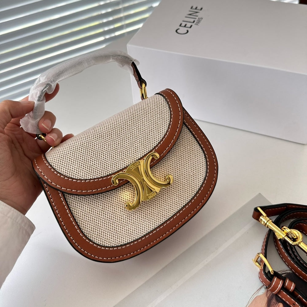 Celine Mini Besace Clea In Brown And Beige 16cm 10K502FA302NT