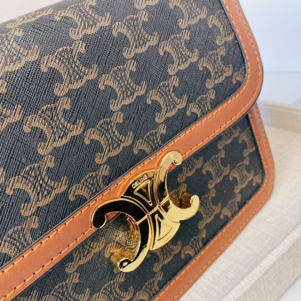 Celine Classique Triomphe Bag in Triomphe Canvas 22cm 191242BZ404LU