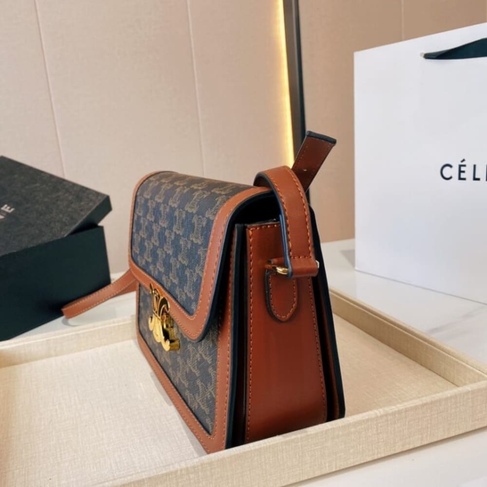 Celine Classique Triomphe Bag in Triomphe Canvas 22cm 191242BZ404LU