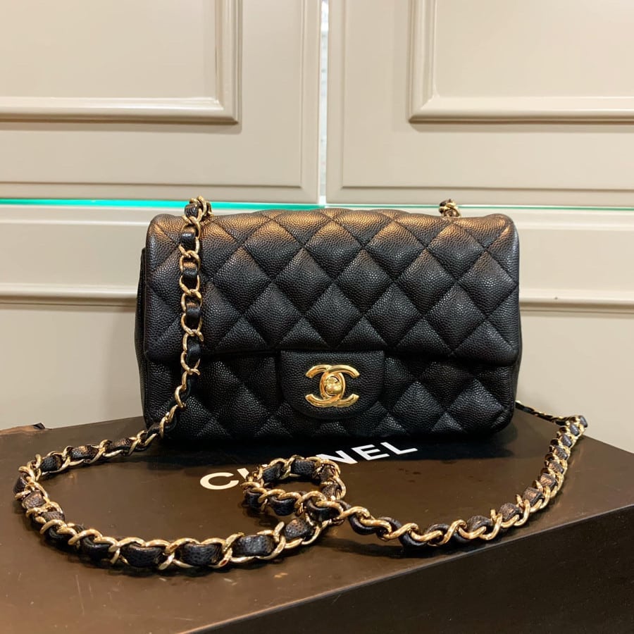 Chanel Classic Flap Crossbody Bag In Black 20cm