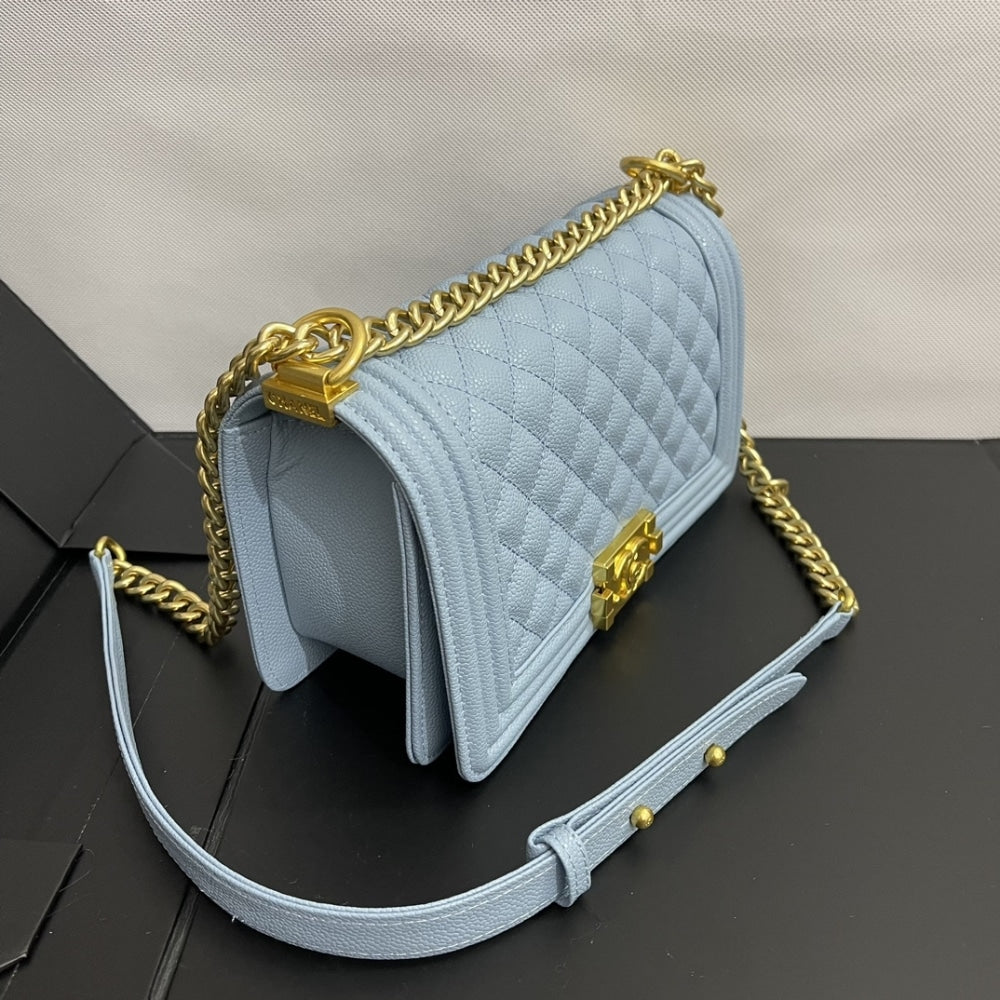 Chanel Medium Boy Bag Light Blue 25cm