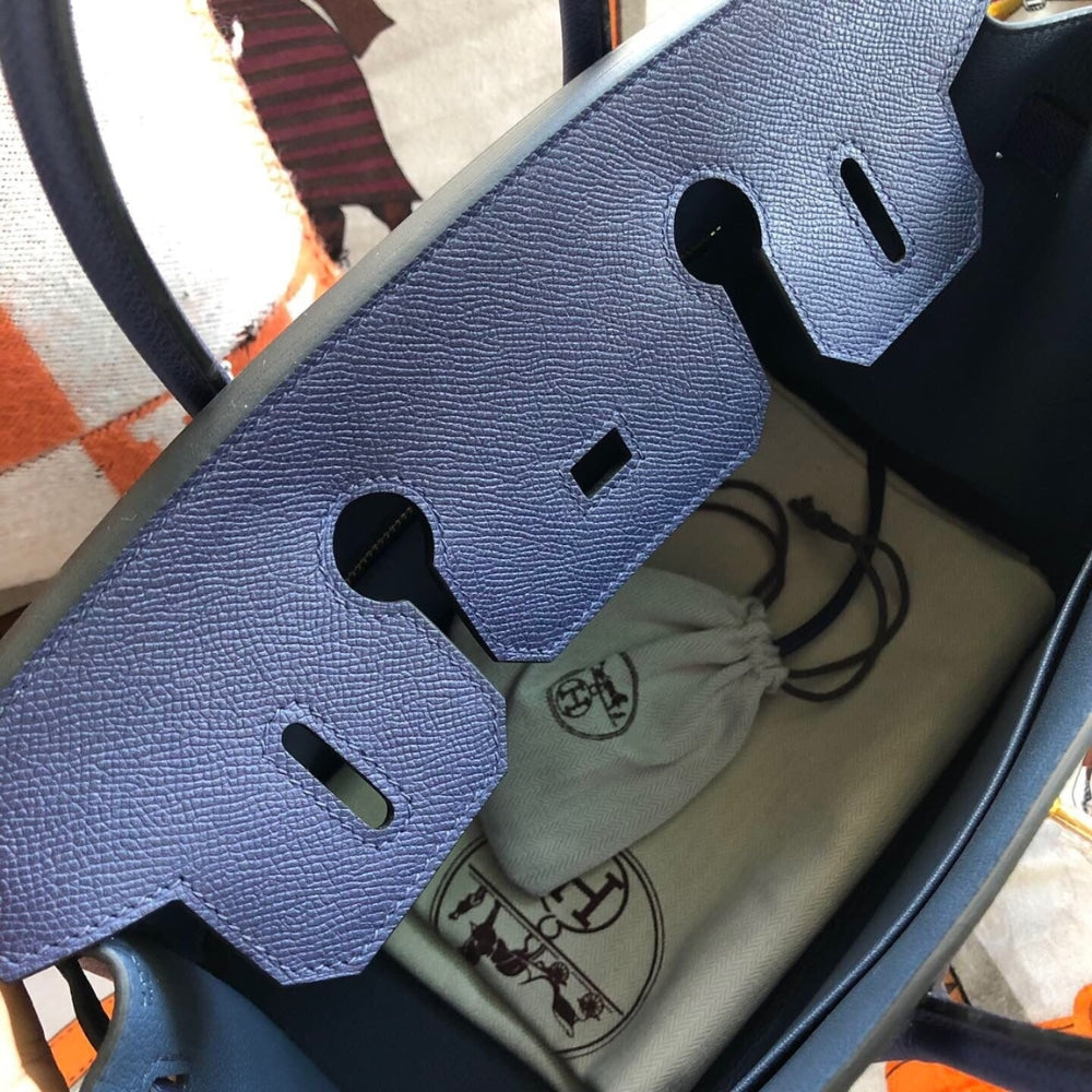 Hermes Birkin 25 Bag Epsom Bleu Saphire 25cm