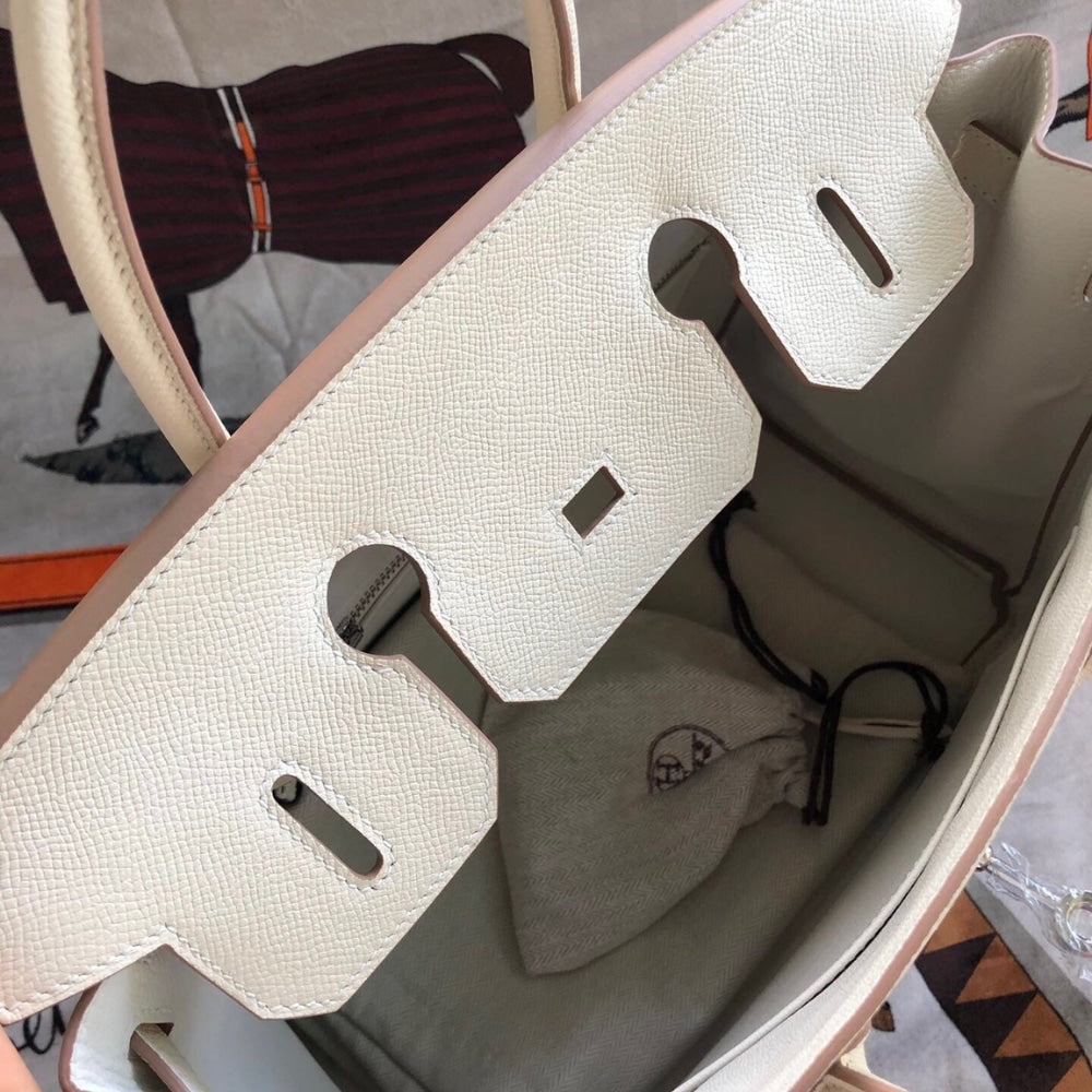 Hermes Birkin 25 Bag Epsom Sellier Nata 25cm