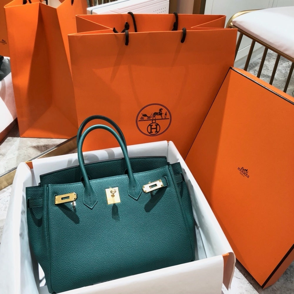 Hermes Birkin 25 Bag Togo Malachite 25cm