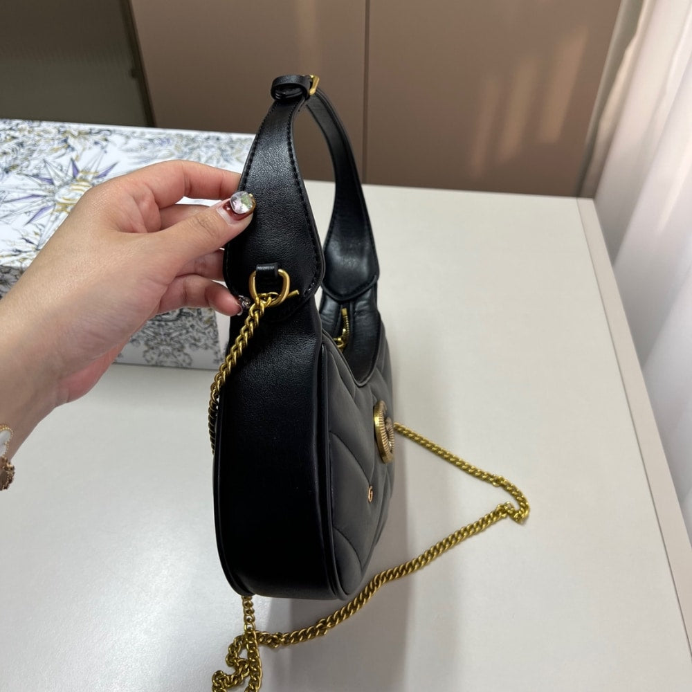 Gucci GG Marmont Half Moon Mini Bag Black 23cm