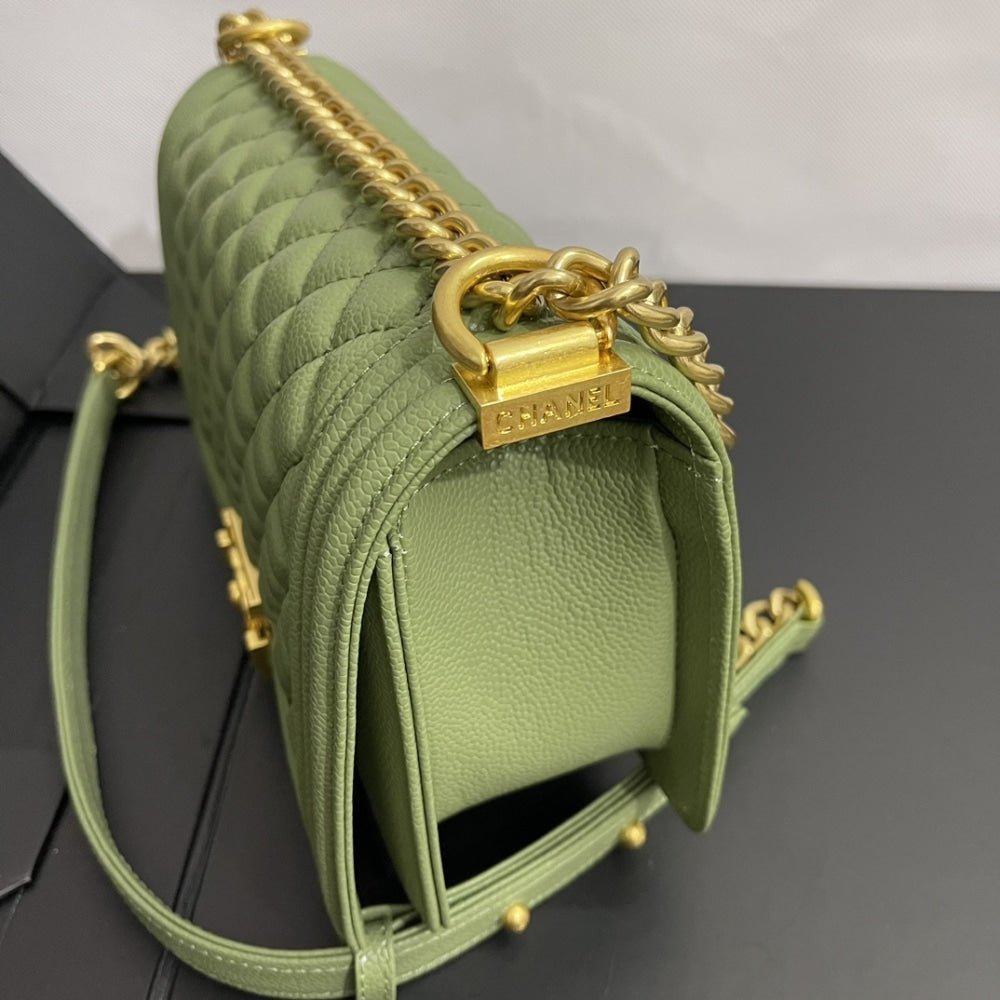 Chanel Medium Boy Bag Olive 25cm