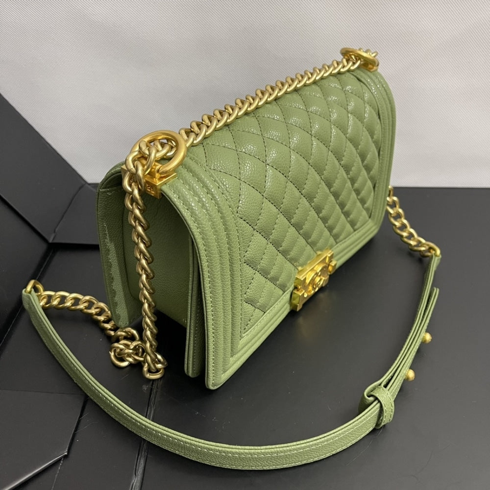 Chanel Medium Boy Bag Olive 25cm