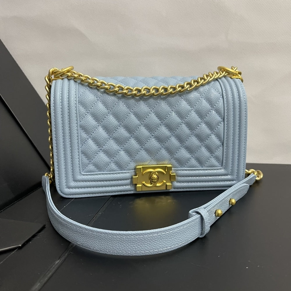 Chanel Medium Boy Bag Light Blue 25cm