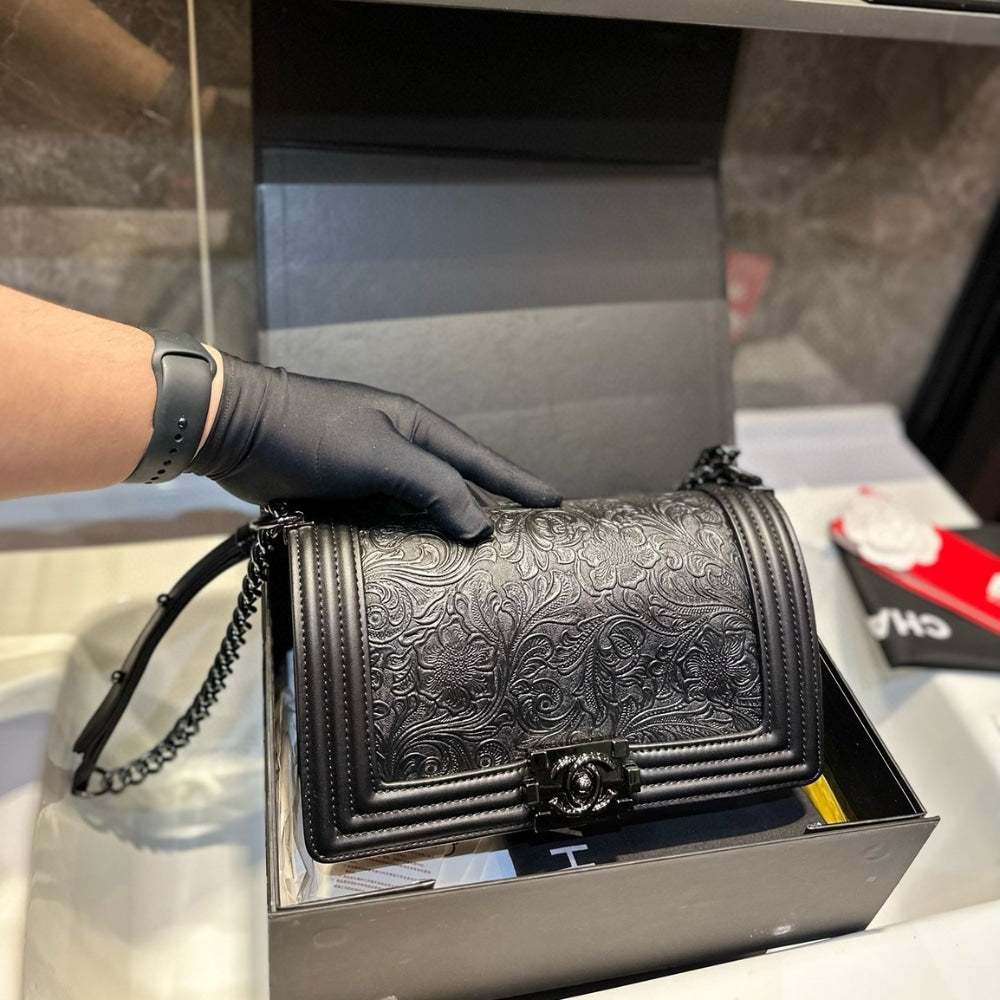 Chanel Medium Cordoba Boy Bag Black 25cm