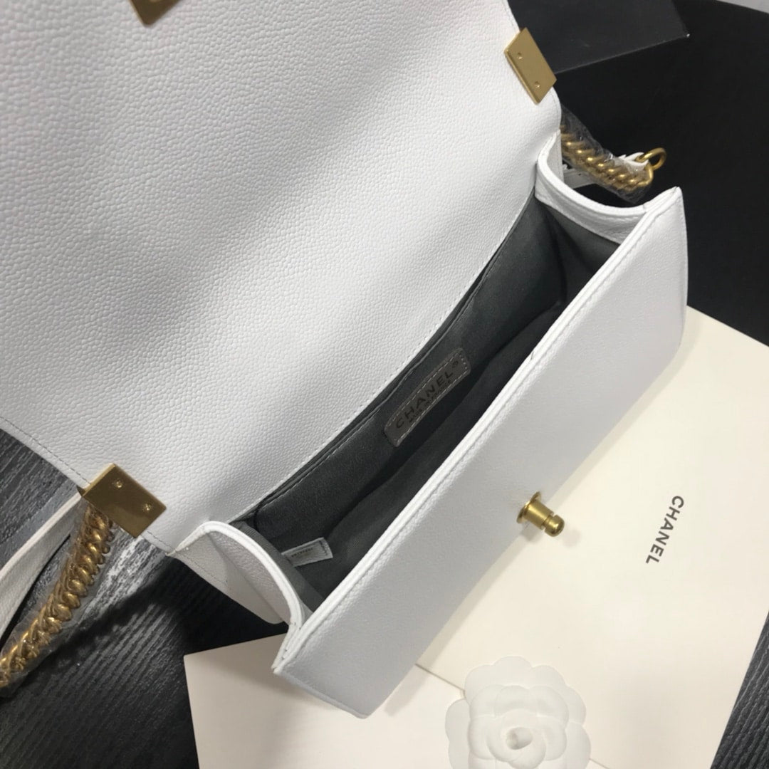 Chanel Boy Medium Handbag White 25cm