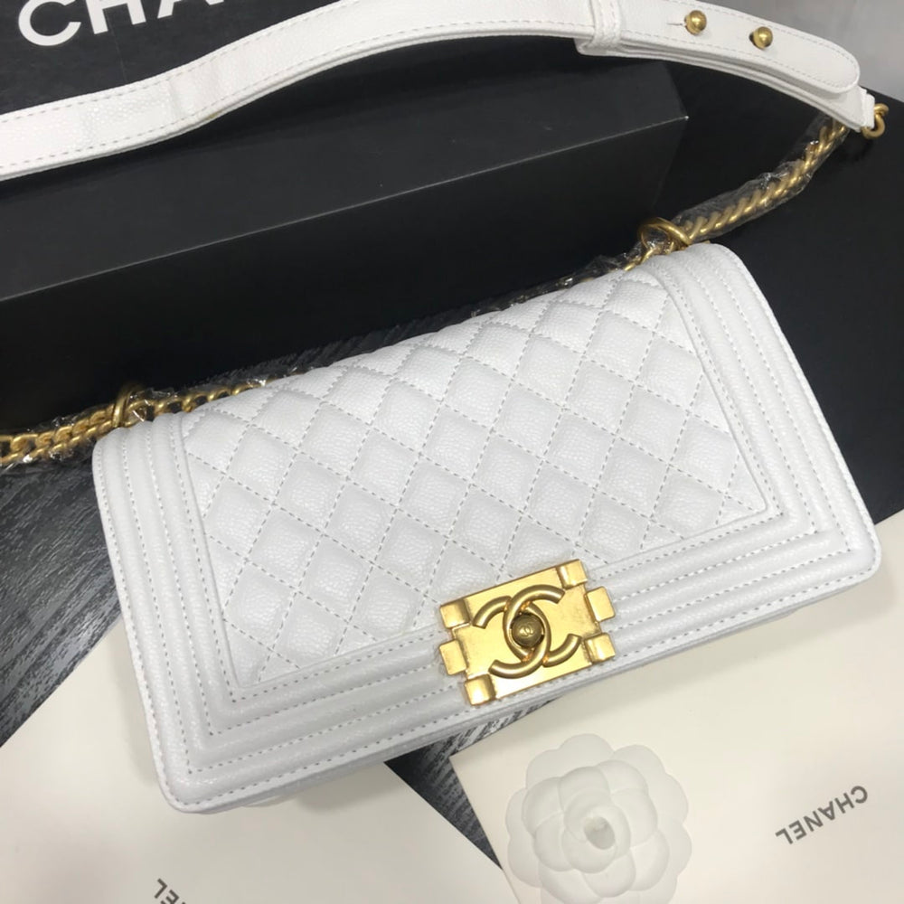 Chanel Boy Medium Handbag White 25cm