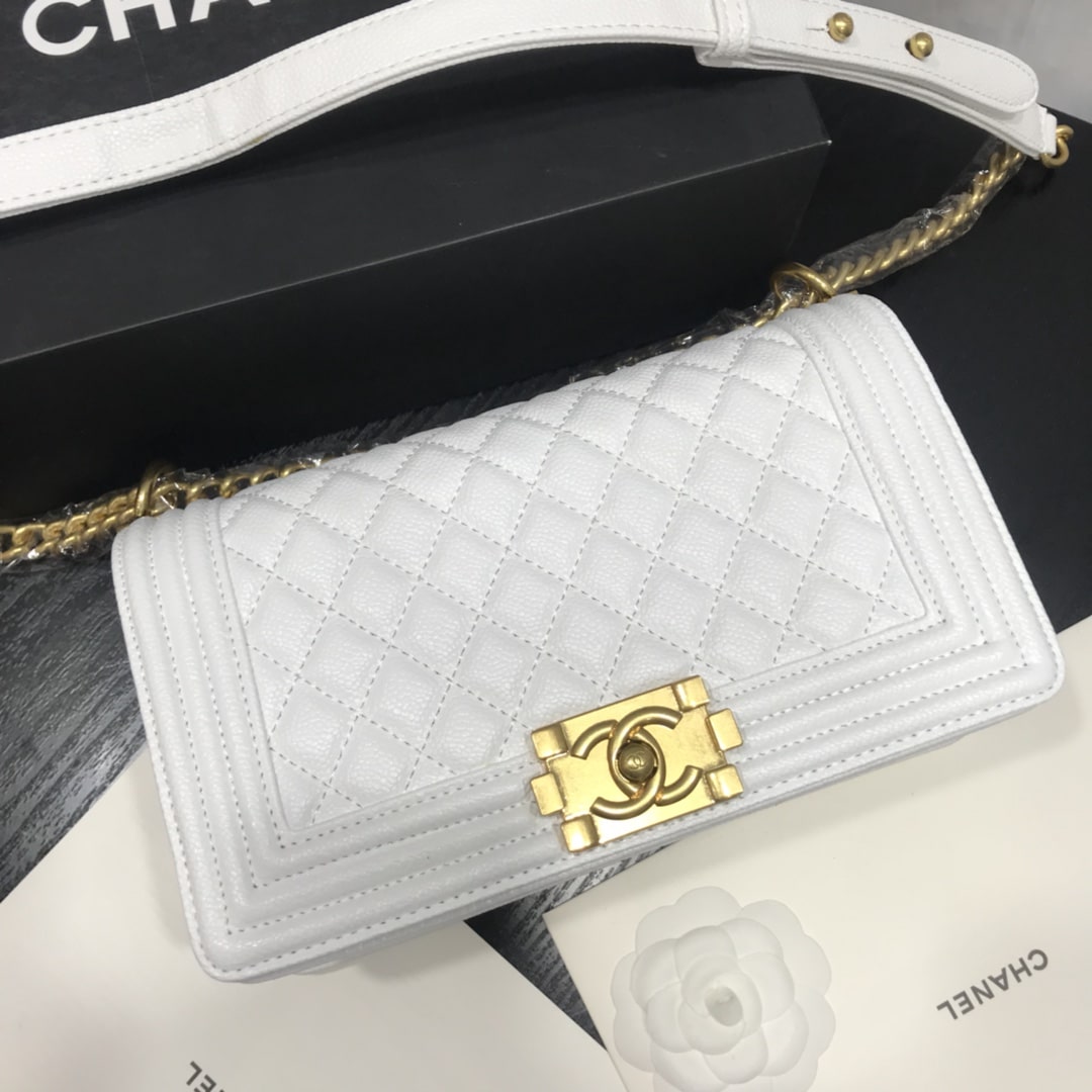 Chanel Boy Medium Handbag White 25cm