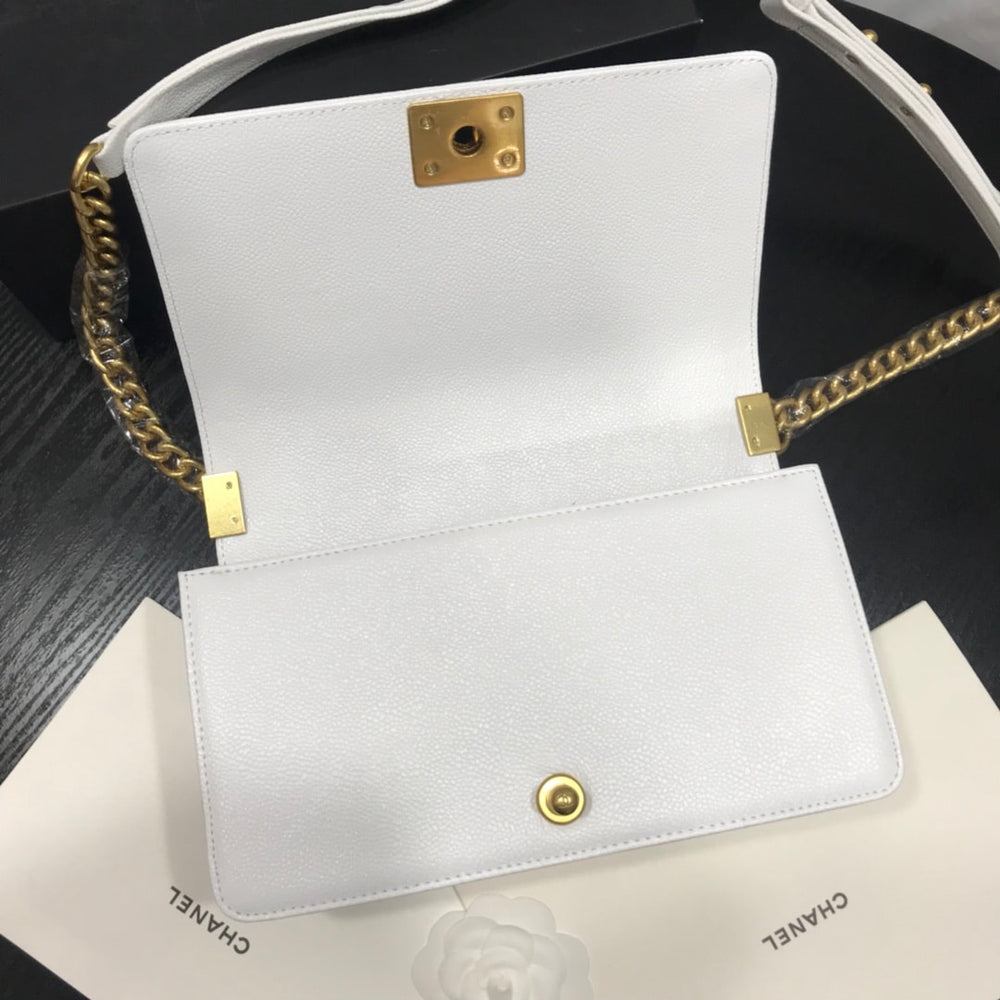 Chanel Boy Medium Handbag White 25cm