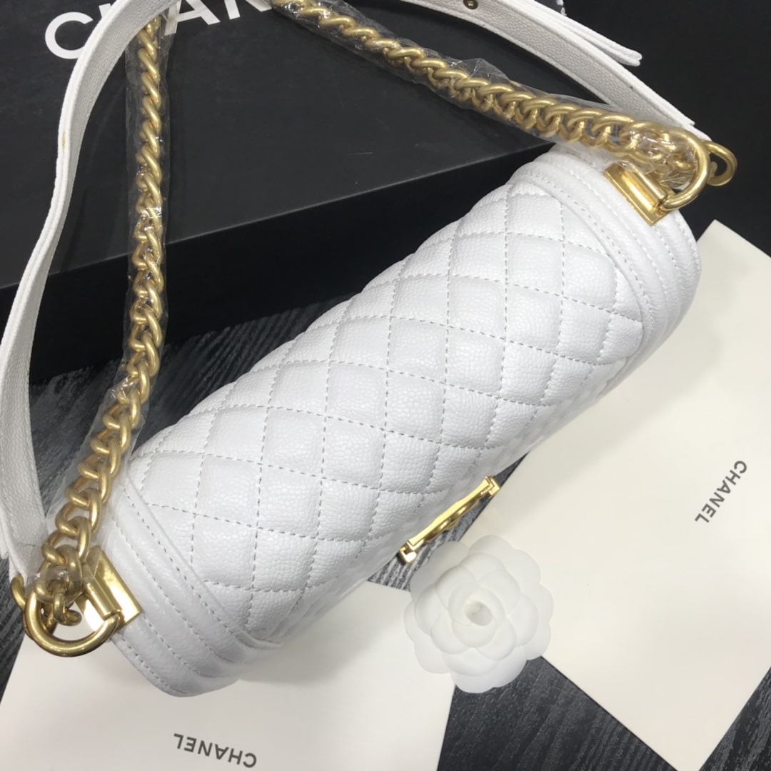 Chanel Boy Medium Handbag White 25cm