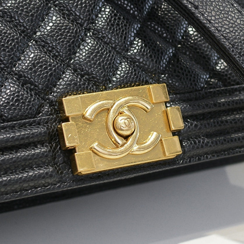 Chanel Boy Medium Handbag Black 25cm A92193 Y83339 94305