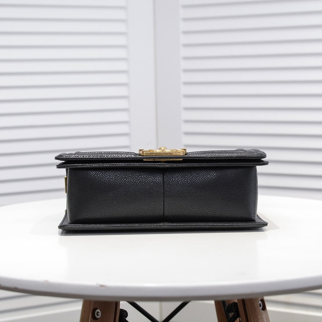 Chanel Boy Medium Handbag Black 25cm A92193 Y83339 94305