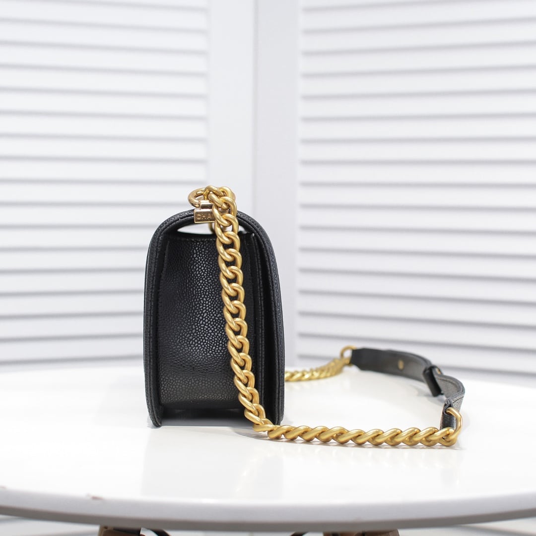 Chanel Boy Medium Handbag Black 25cm A92193 Y83339 94305