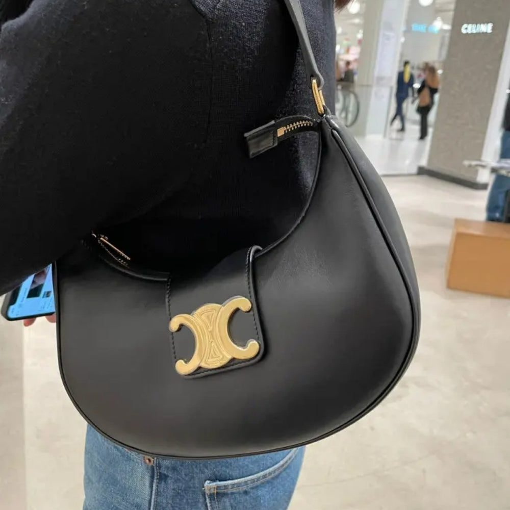 Celine Medium Ava Triomphe Bag Black 24Cm 114493DGQ 38NO