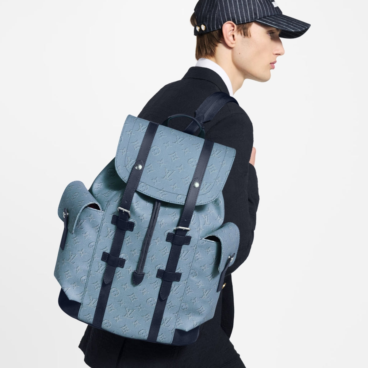 Mirror Quality – Louis Vuitton Christopher MM Backpack Monogram Heritage Blue 44Cm M14676
