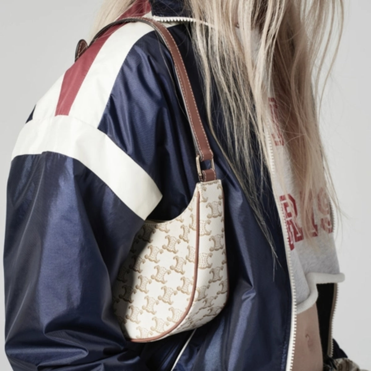 Celine Ava Bag In Triomphe Canvas White 24Cm 193952BZJ01BC