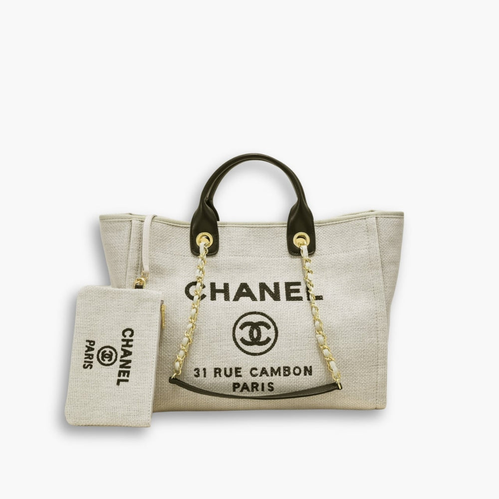 Chanel Deauville Large Tote Shopping Bag 37cm