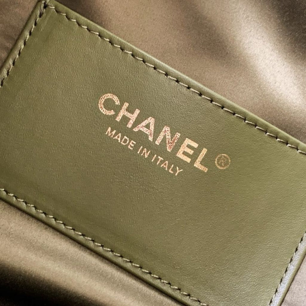 Mirror Quality – Chanel 25 Small Handbag Suede Leather Khaki 26Cm