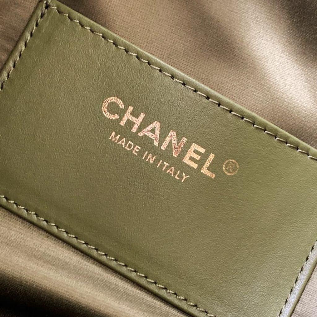 Mirror Quality – Chanel 25 Small Handbag Suede Leather Khaki 26Cm