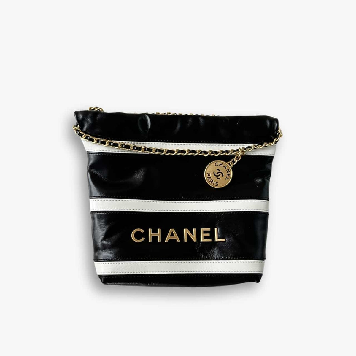Chanel 22 Mini Hand Bag Black And White 20cm