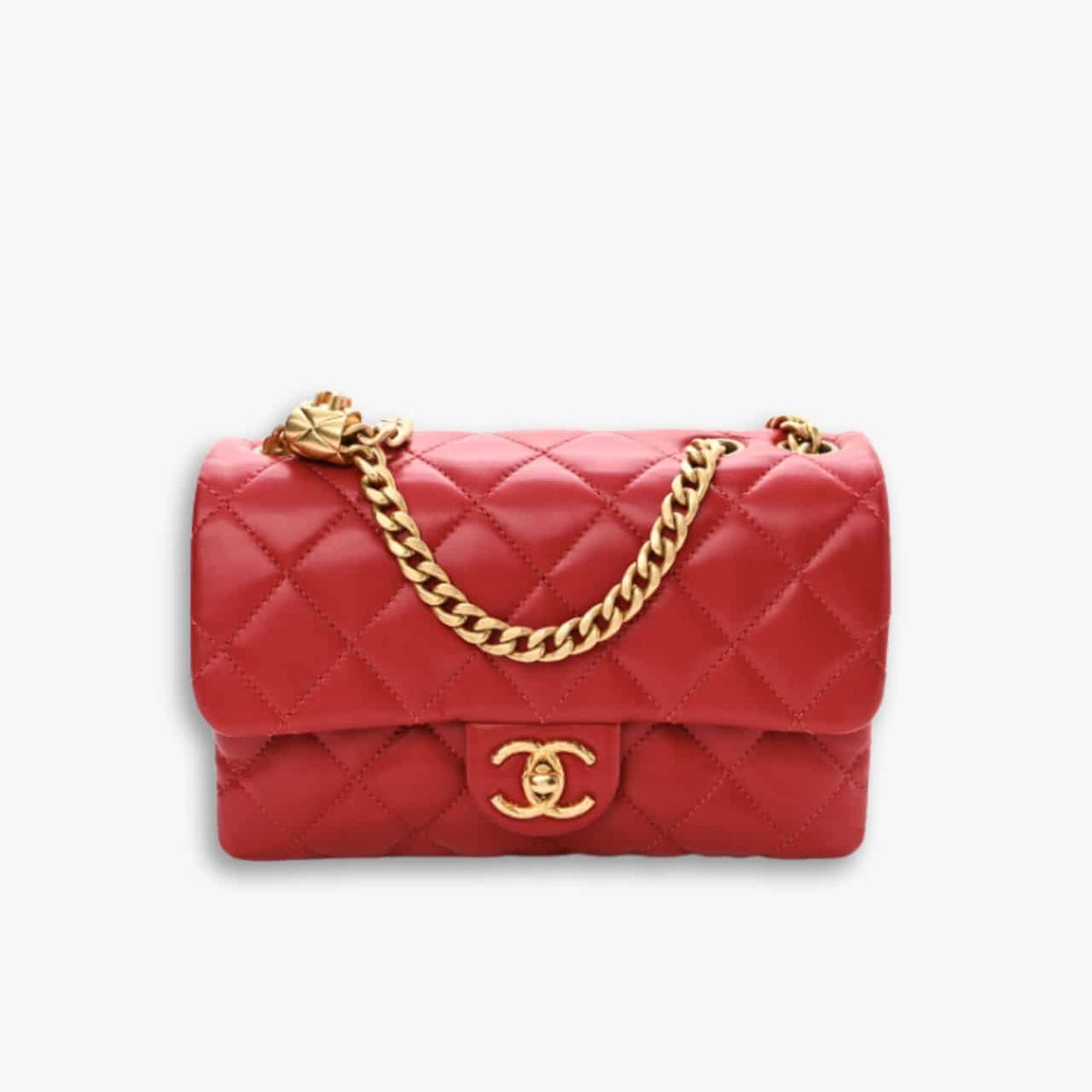 Chanel Small Pillow Crush Flap Bag Red 25cm