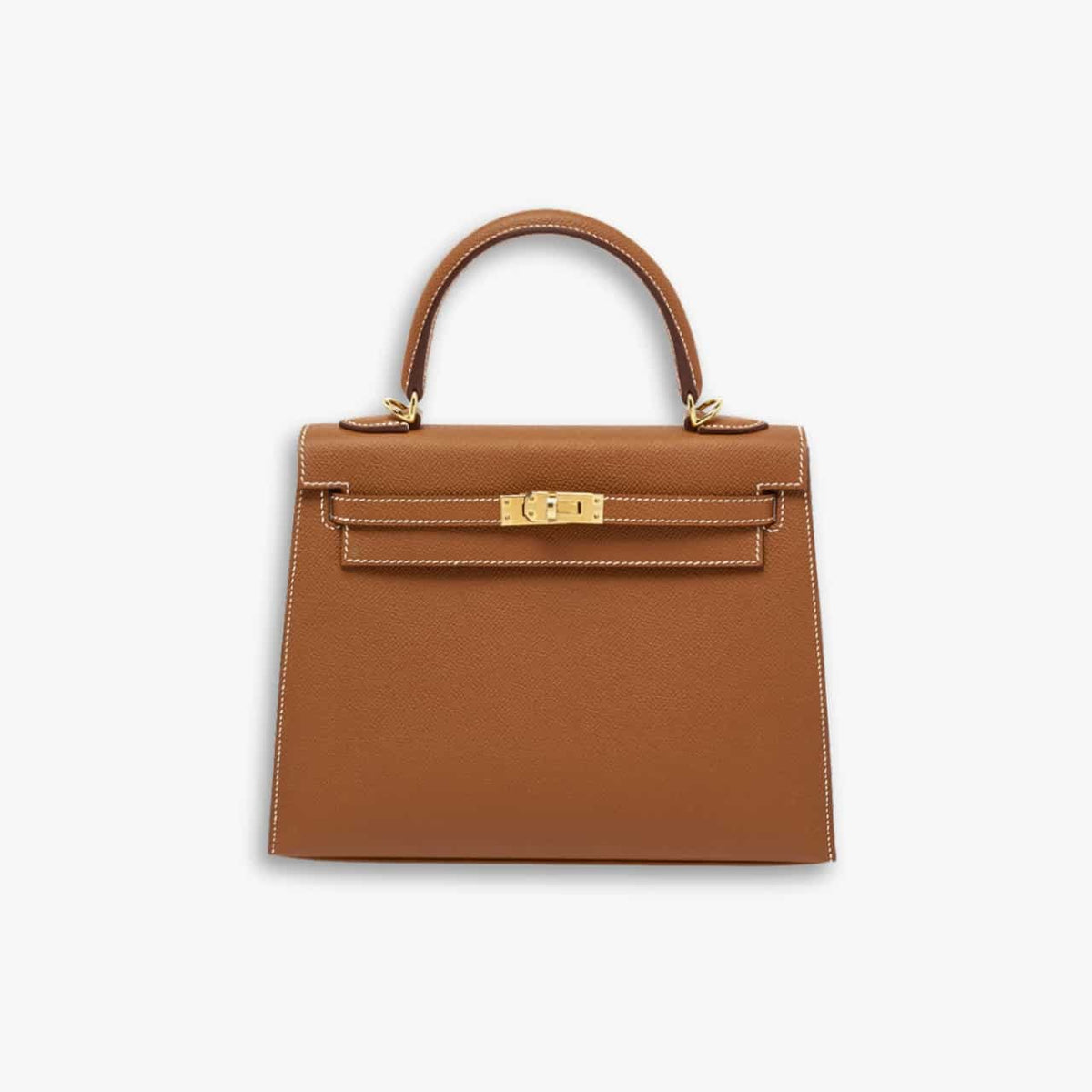 Hermes Sellier Kelly Handbag Brown 25cm
