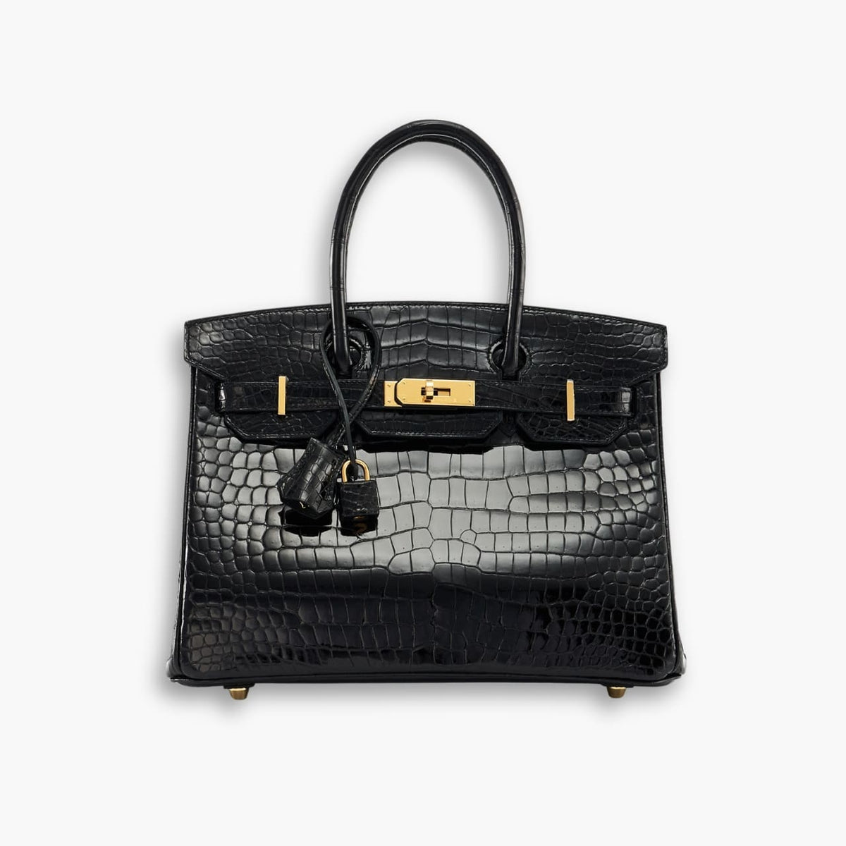 Hermes Birkin 30 Shiny Porosus Crocodile Black 30cm