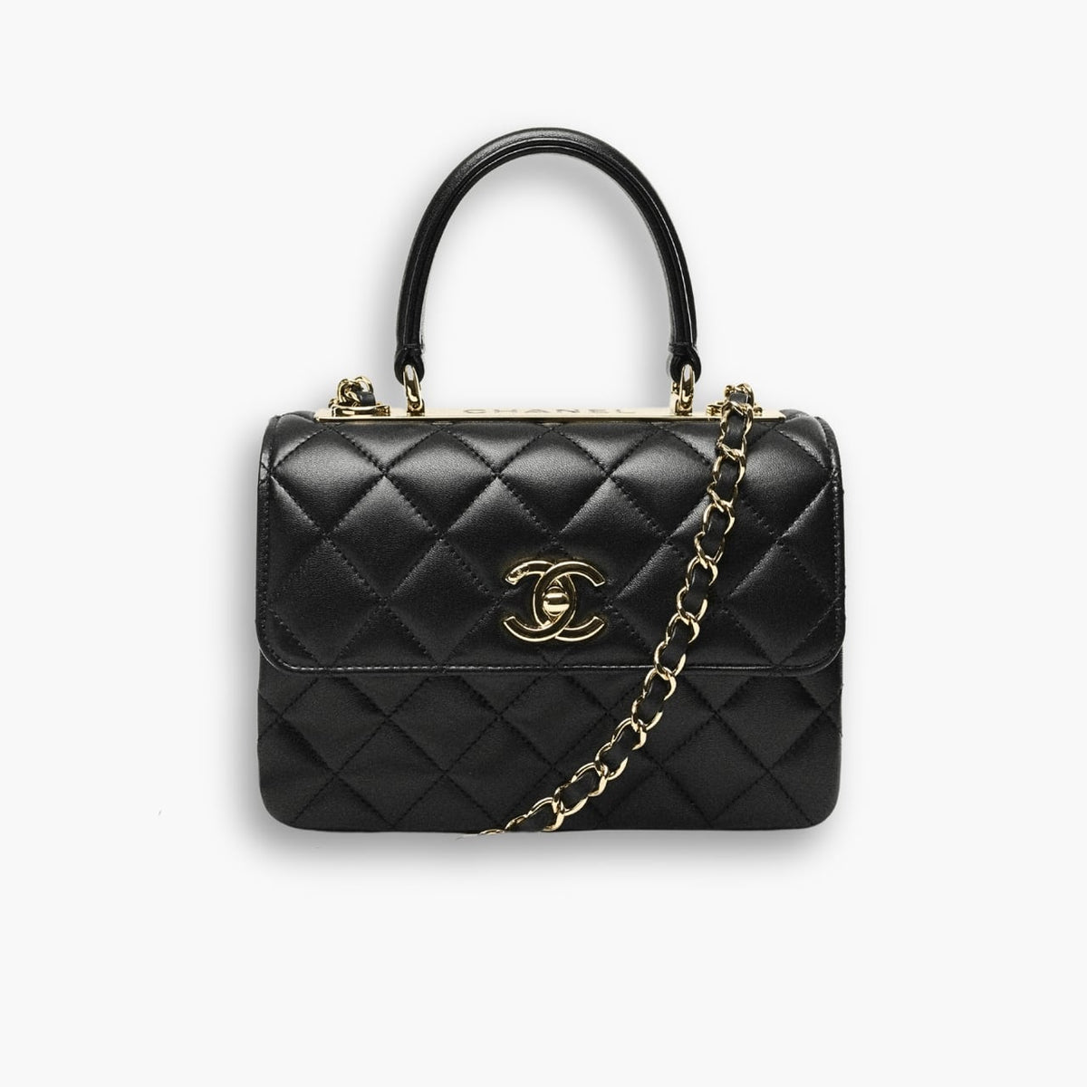 Chanel CC Trendy Leather Bag Black 25cm