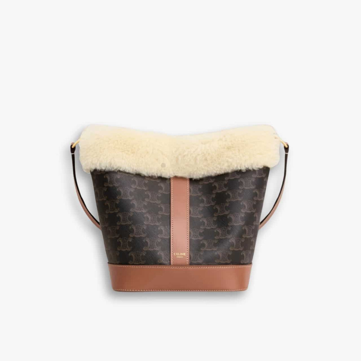 Celine Small Bucket Bag In Triomphe Tan 20cm 191442GH2 03TV