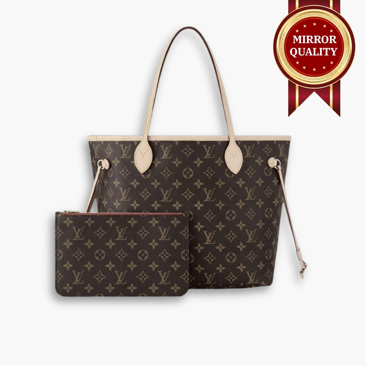 Mirror Quality – Louis Vuitton Neverfull MM Bag Monogram Canvas Cerise Red 31Cm M46987