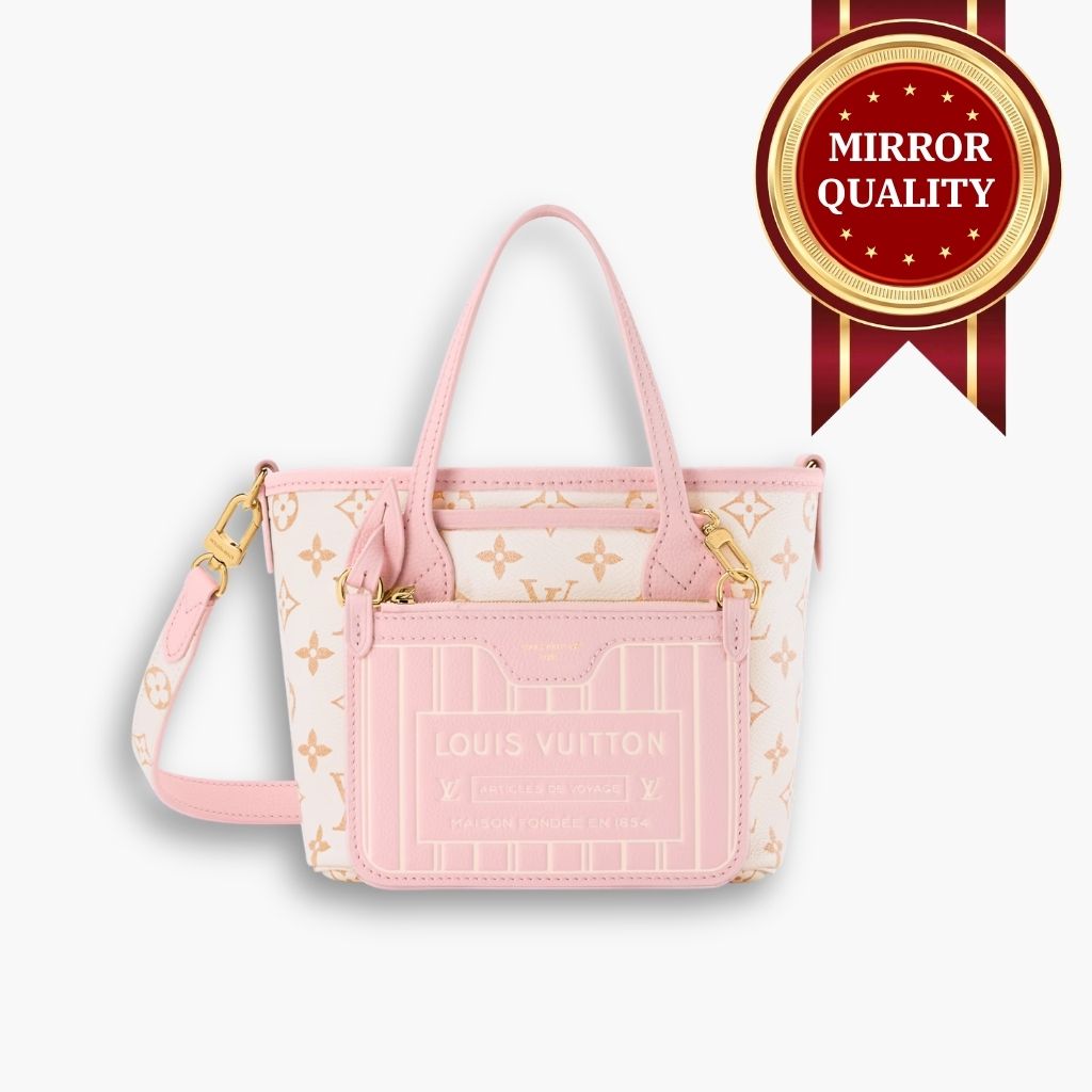 Mirror Quality – Louis Vuitton Neverfull Inside Out BB Monogram Dune Rose 26Cm M2A466