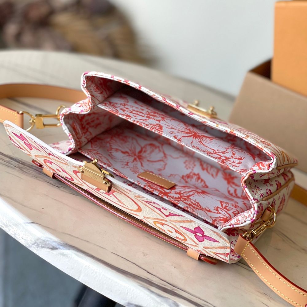 Mirror Quality – Louis Vuitton Pochette Metis Bag Monogram Tiles Coral 25Cm M11461
