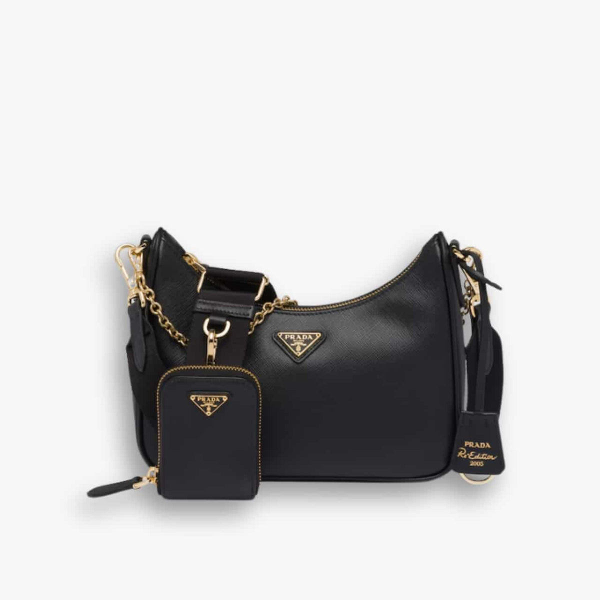 Prada Re Edition 2005 Saffiano Black 22Cm