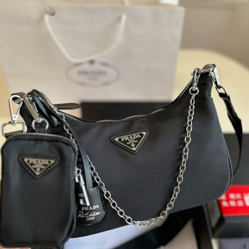 Prada Re Edition 2005 Re Nylon Bag Black 26cm