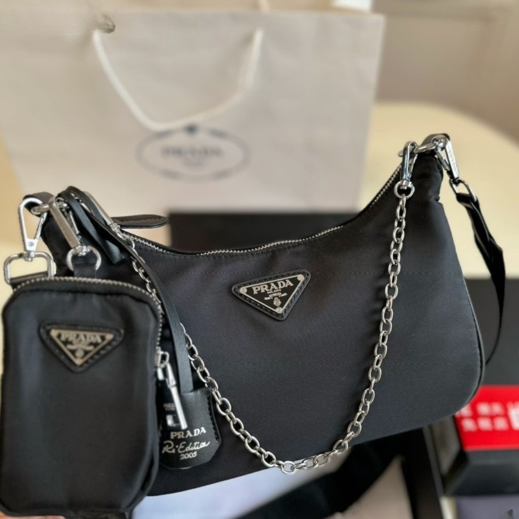 Prada Re Edition 2005 Re Nylon Bag Black 26cm