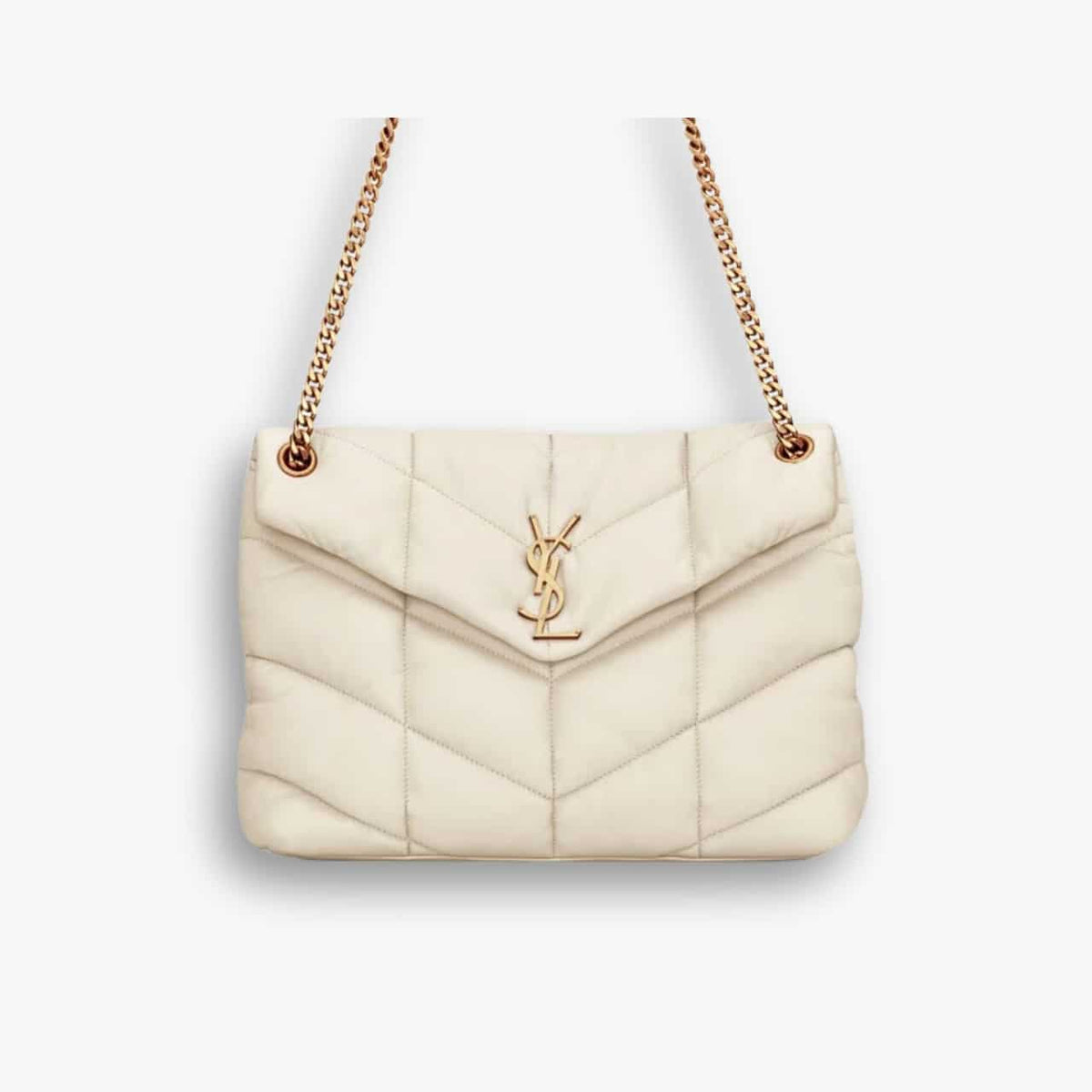 Saint Laurent Puffer Medium White 35Cm