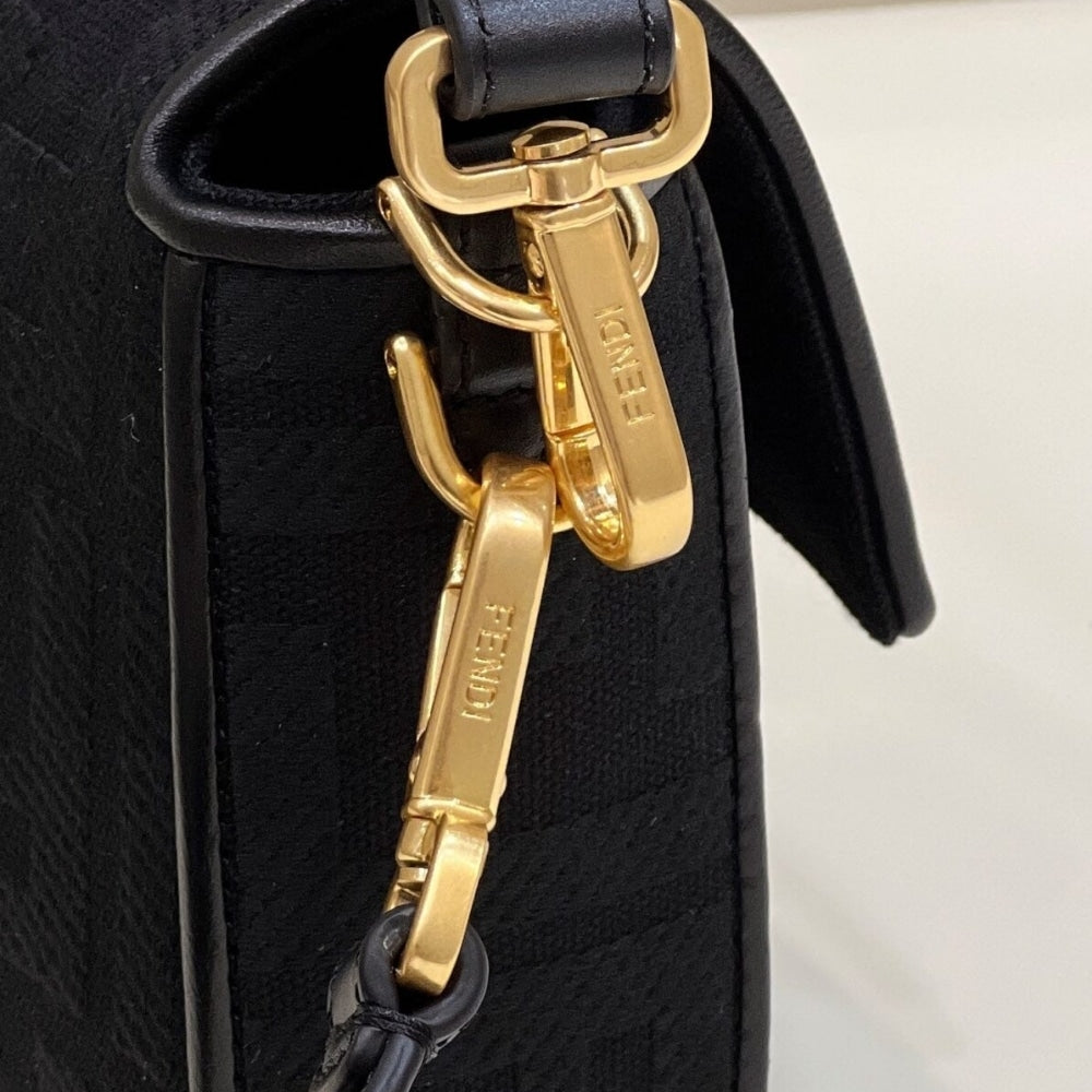 Fendi Baguette Canvas Bag Black 28cm 8BR600AMCDF1CFJ