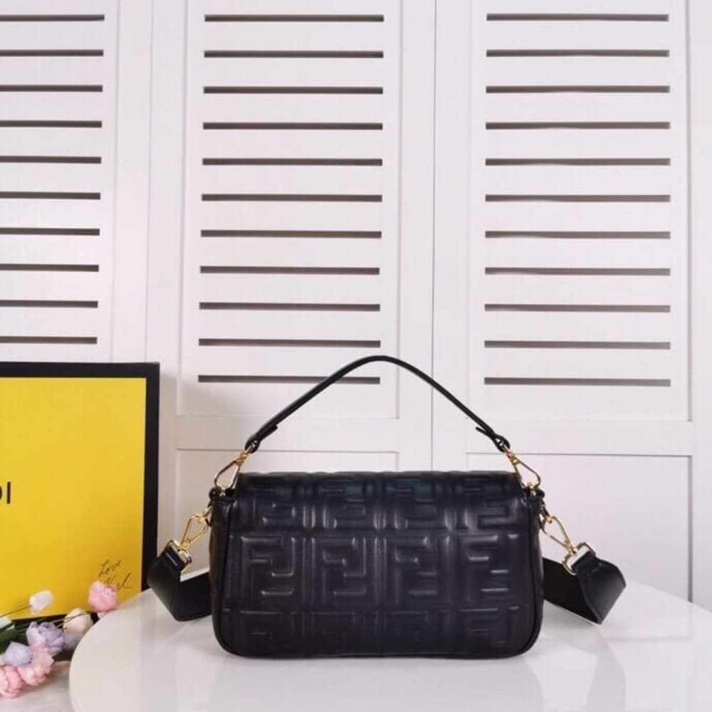 Fendi Baguette Nappa Bag Black 27cm