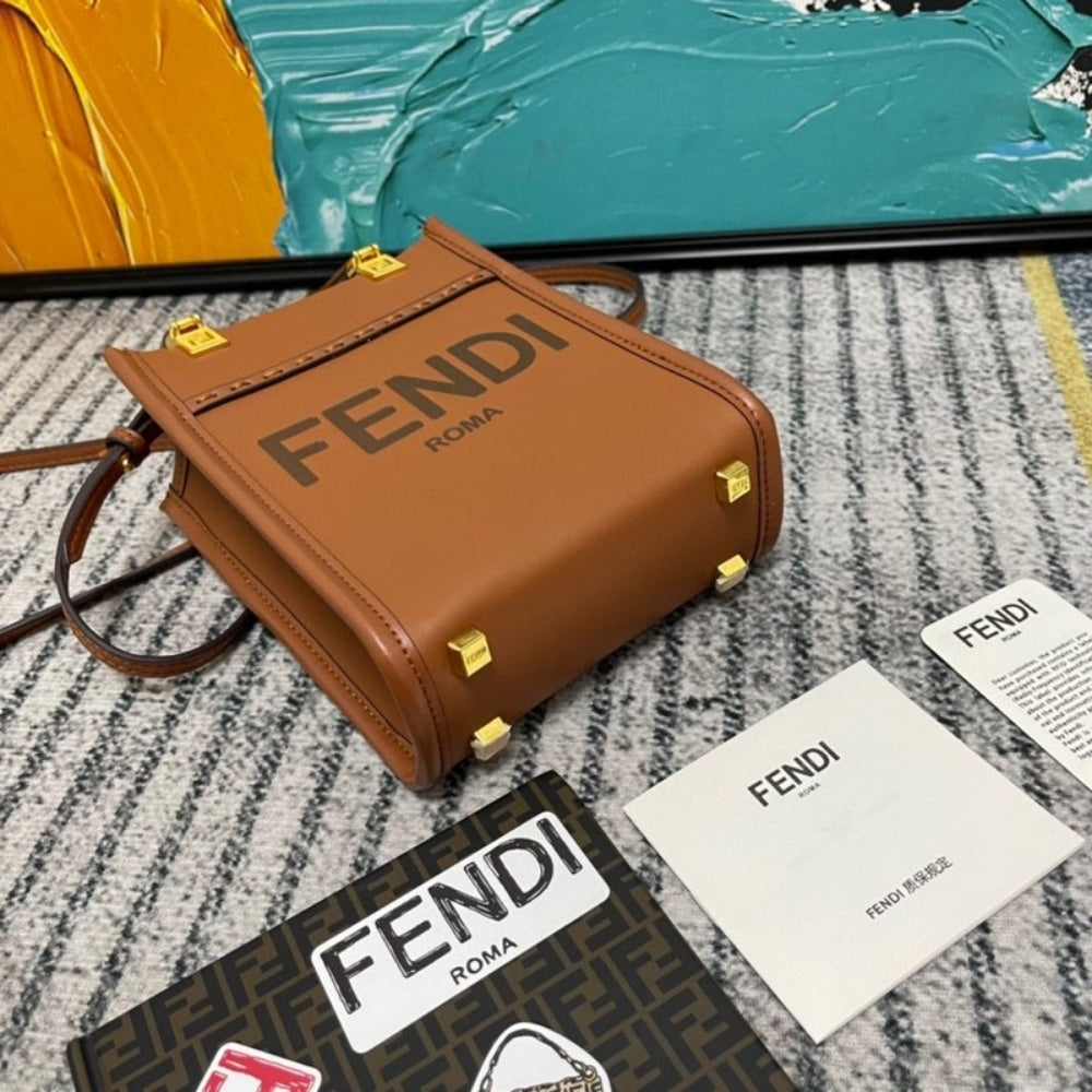 Fendi Sunshine Mini Bag Brown 18cm 8BS051
