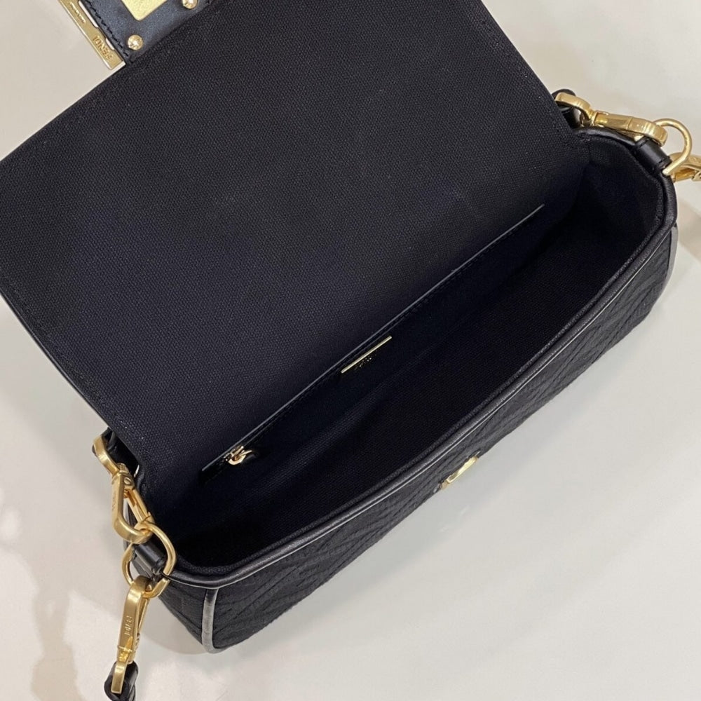 Fendi Baguette Canvas Bag Black 28cm 8BR600AMCDF1CFJ