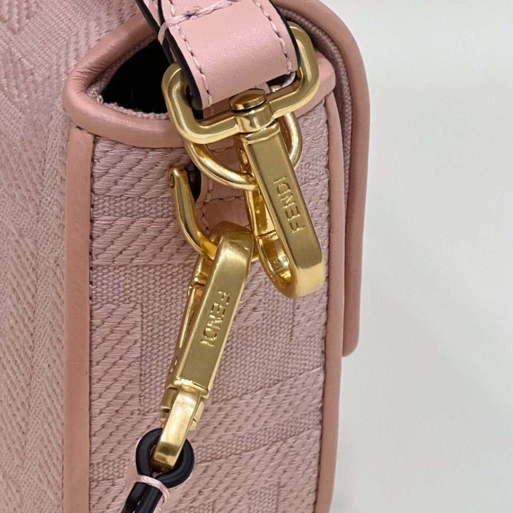 Fendi Baguette Canvas Bag Pink 28cm 8BR600AMCDF1J4A